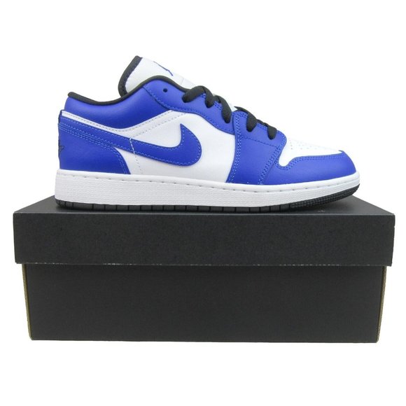 Nike Other - Air Jordan 1 Low GS Size 7Y White Hyper Royal Black Shoes NEW